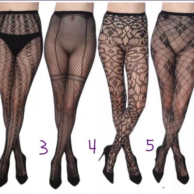 Frenchic Fishnet Crochet Lace Tights Pantyhose (size 3X/4X) Style 1011